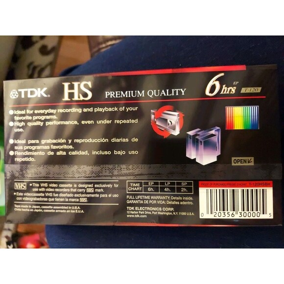 TDK T-120HS High Standard VHS Video Tape, New Sealed In Original Packaging - Picture 2 of 2